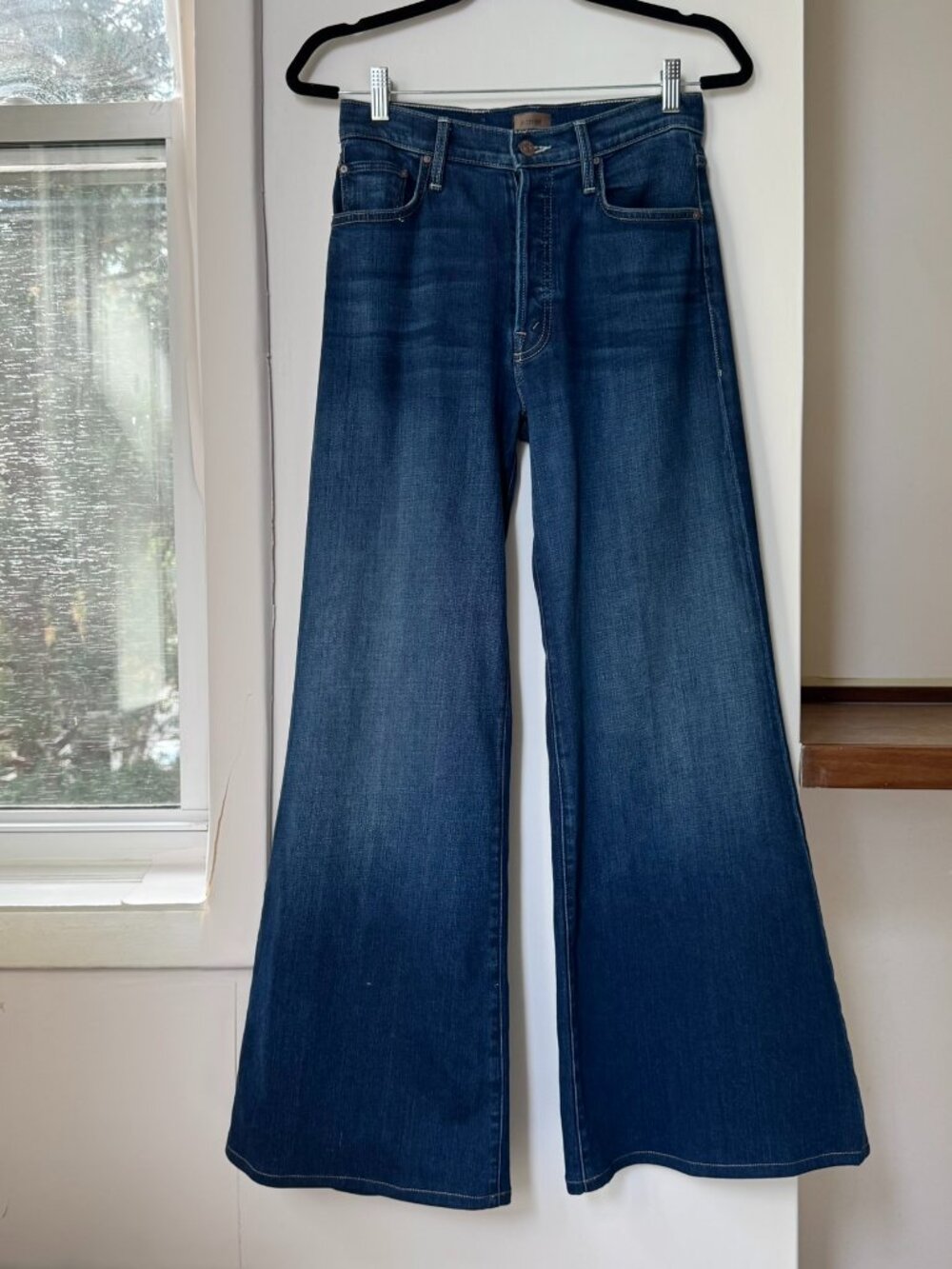 MOTHER The Tomcat Roller Wide-Leg Jeans Groovy Dark Blue 28
